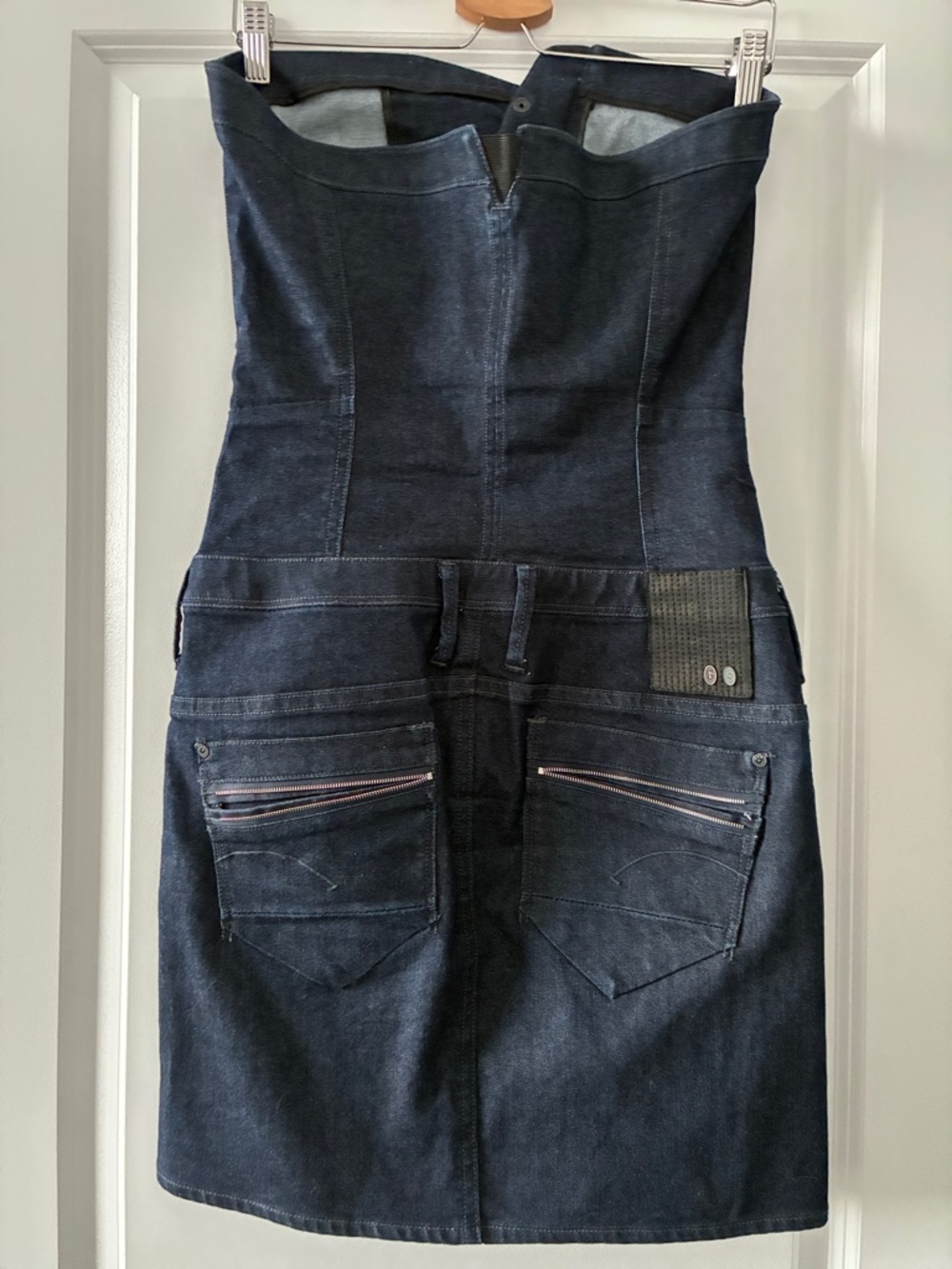 G-Star RAW Size M Vintage Y2K Strapless Denim Dress - Dark Blue - Picture 3 of 8